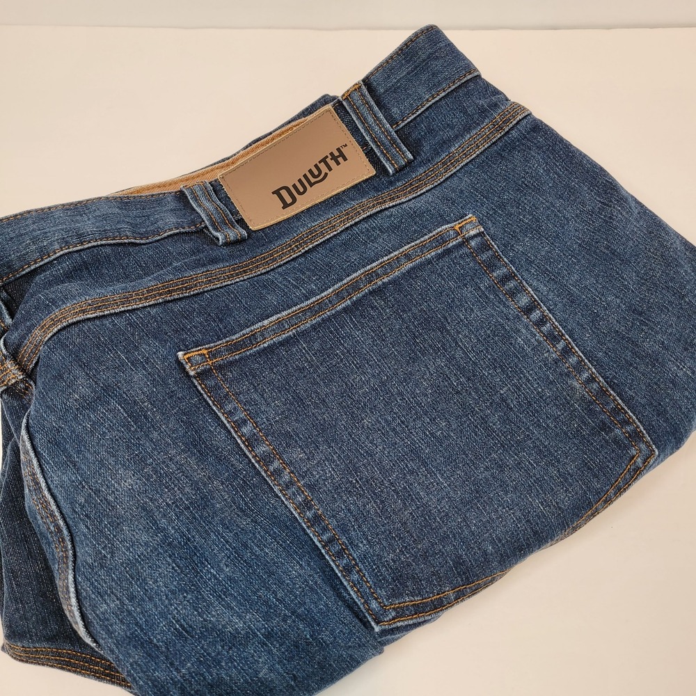 Duluth Trading Flex Ballroom Jean Men 46x30 Relaxed Fit Straight Leg Medium Wash